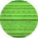 Round Abstract Green Modern Rug, abs2262grn