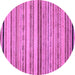 Round Machine Washable Abstract Purple Modern Area Rugs, wshabs2262pur