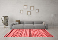 Machine Washable Abstract Red Modern Rug, wshabs2262red