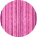 Round Machine Washable Abstract Pink Modern Rug, wshabs2262pnk