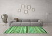 Machine Washable Abstract Turquoise Modern Area Rugs in a Living Room,, wshabs2262turq