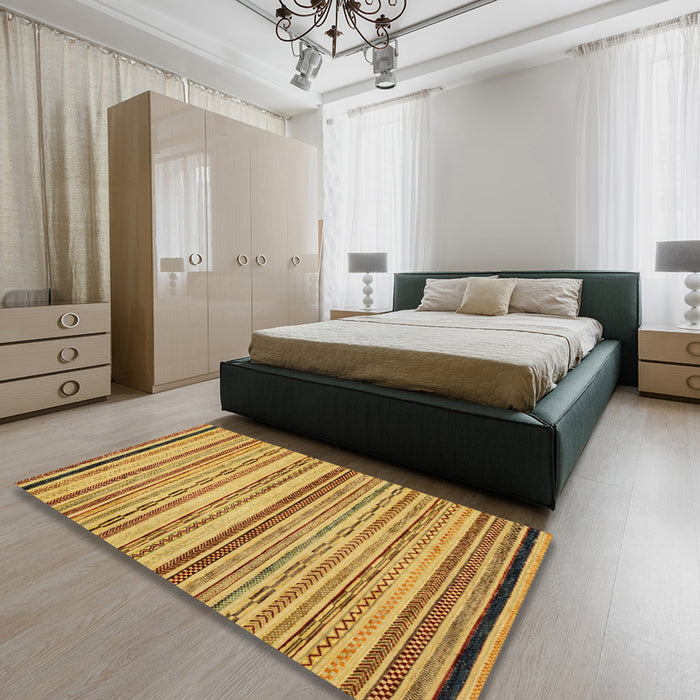 Abstract Sedona Brown Modern Rug in a Bedroom, abs2262
