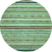 Round Abstract Light Blue Modern Rug, abs2262lblu