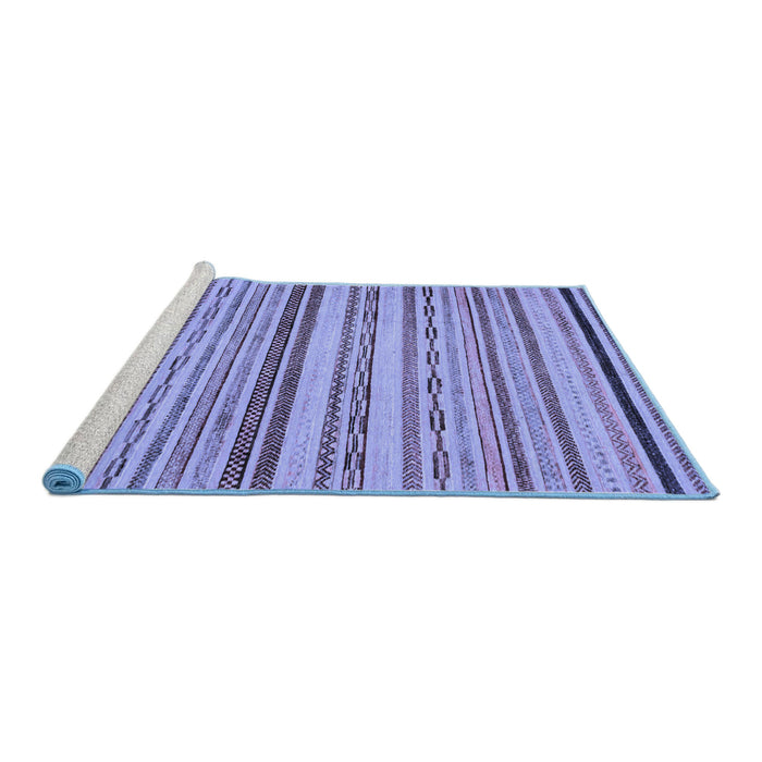 Sideview of Machine Washable Abstract Blue Modern Rug, wshabs2262blu