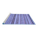 Sideview of Machine Washable Abstract Blue Modern Rug, wshabs2262blu