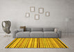 Machine Washable Abstract Yellow Modern Rug in a Living Room, wshabs2262yw