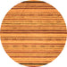 Round Machine Washable Abstract Orange Modern Area Rugs, wshabs2262org