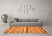 Machine Washable Abstract Orange Modern Area Rugs in a Living Room, wshabs2262org