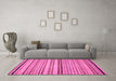 Machine Washable Abstract Pink Modern Rug in a Living Room, wshabs2262pnk