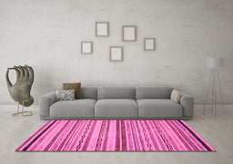 Machine Washable Abstract Pink Modern Rug in a Living Room, wshabs2262pnk