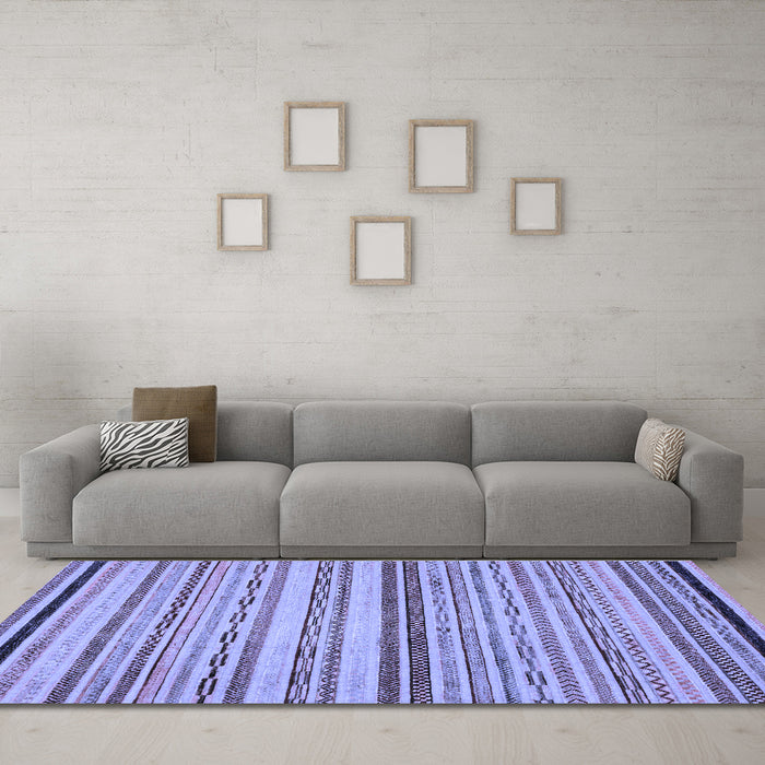 Machine Washable Abstract Blue Modern Rug in a Living Room, wshabs2262blu