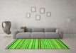 Machine Washable Abstract Green Modern Area Rugs in a Living Room,, wshabs2262grn