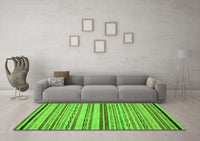 Machine Washable Abstract Green Modern Rug, wshabs2262grn