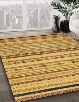 Machine Washable Abstract Sedona Brown Rug in a Family Room, wshabs2262