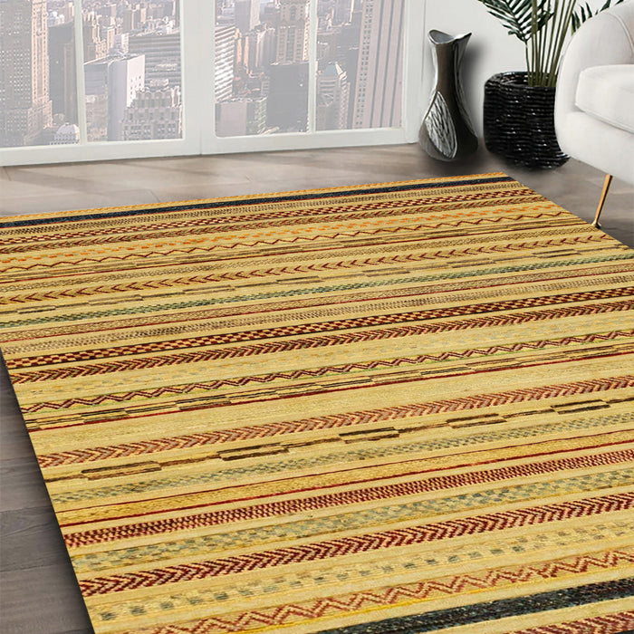 Machine Washable Abstract Sedona Brown Rug in a Family Room, wshabs2262
