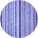 Round Abstract Blue Modern Rug, abs2262blu