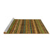 Sideview of Machine Washable Abstract Red Brown Rug, wshabs2263