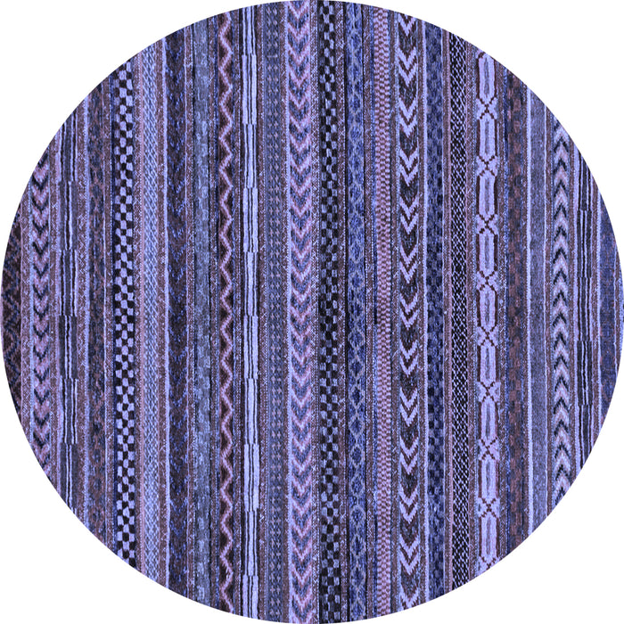 Round Abstract Blue Modern Rug, abs2263blu
