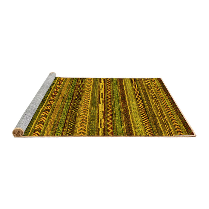 Sideview of Machine Washable Abstract Yellow Modern Rug, wshabs2263yw