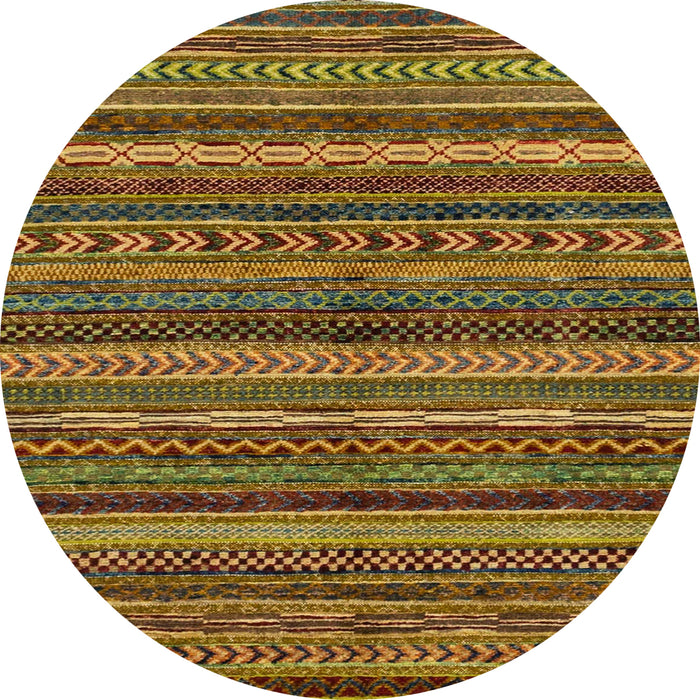 Round Machine Washable Abstract Red Brown Rug, wshabs2263