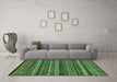 Machine Washable Abstract Turquoise Modern Area Rugs in a Living Room,, wshabs2263turq