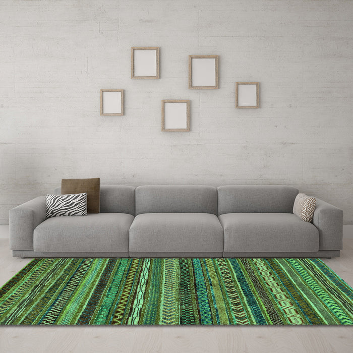 Machine Washable Abstract Turquoise Modern Area Rugs in a Living Room,, wshabs2263turq