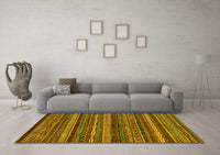 Machine Washable Abstract Yellow Modern Rug, wshabs2263yw