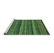 Sideview of Machine Washable Abstract Turquoise Modern Area Rugs, wshabs2263turq