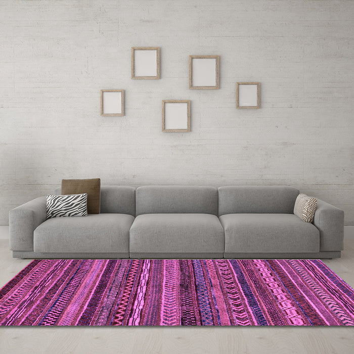 Machine Washable Abstract Purple Modern Area Rugs in a Living Room, wshabs2263pur