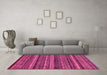 Machine Washable Abstract Pink Modern Rug in a Living Room, wshabs2263pnk