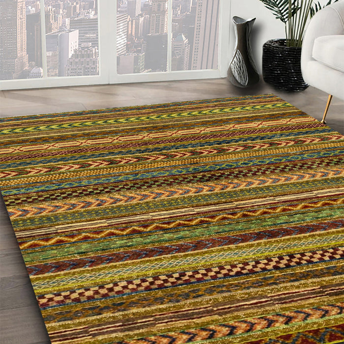 Machine Washable Abstract Red Brown Rug in a Family Room, wshabs2263