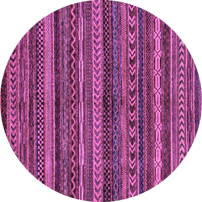 Round Machine Washable Abstract Purple Modern Area Rugs, wshabs2263pur