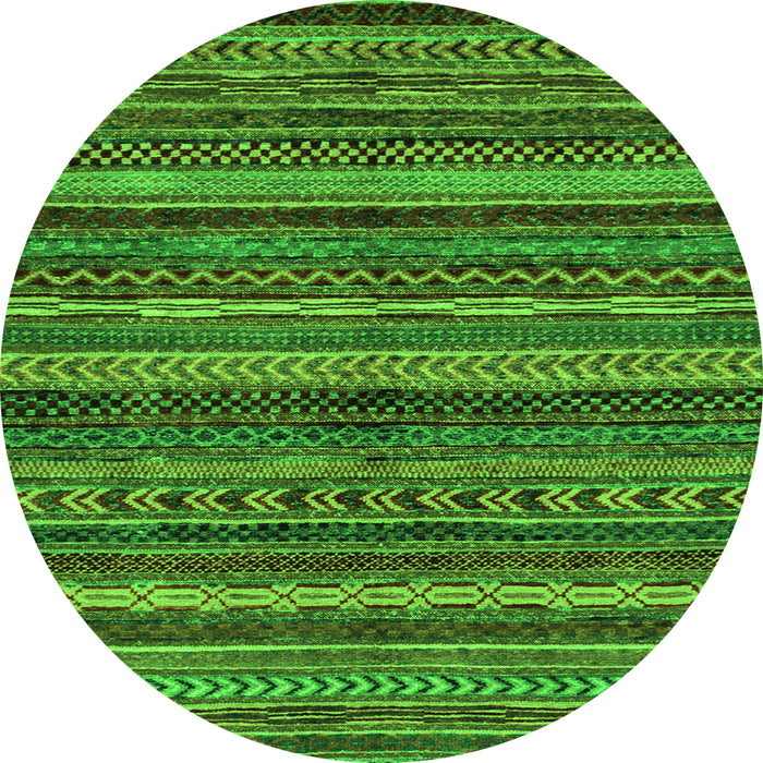 Round Abstract Green Modern Rug, abs2263grn