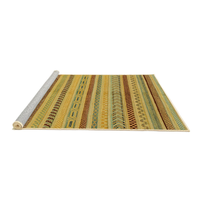Sideview of Machine Washable Abstract Dark Golden Brown Rug, wshabs2264