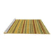 Sideview of Machine Washable Abstract Dark Golden Brown Rug, wshabs2264