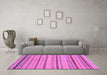 Machine Washable Abstract Purple Modern Area Rugs in a Living Room, wshabs2264pur