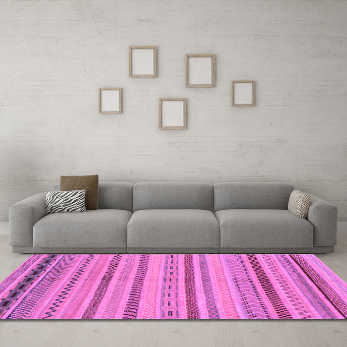 Machine Washable Abstract Purple Modern Area Rugs in a Living Room, wshabs2264pur