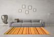 Machine Washable Abstract Orange Modern Area Rugs in a Living Room, wshabs2264org