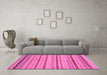 Machine Washable Abstract Pink Modern Rug in a Living Room, wshabs2264pnk