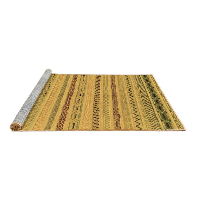 Sideview of Machine Washable Abstract Brown Modern Rug, wshabs2264brn