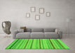 Machine Washable Abstract Green Modern Area Rugs in a Living Room,, wshabs2264grn