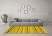 Machine Washable Abstract Yellow Modern Rug in a Living Room, wshabs2264yw