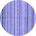 Round Abstract Blue Modern Rug, abs2264blu