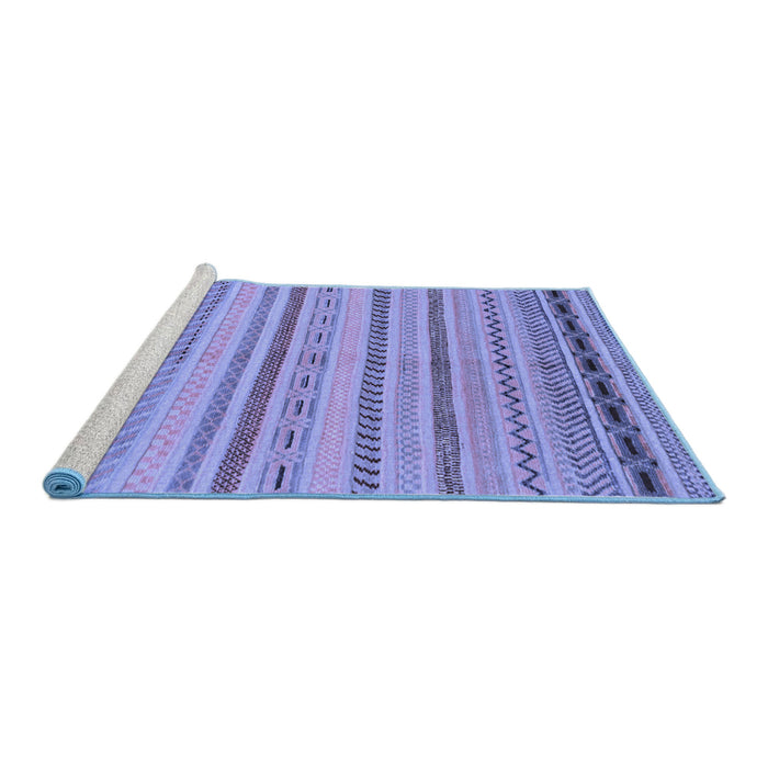 Sideview of Machine Washable Abstract Blue Modern Rug, wshabs2264blu