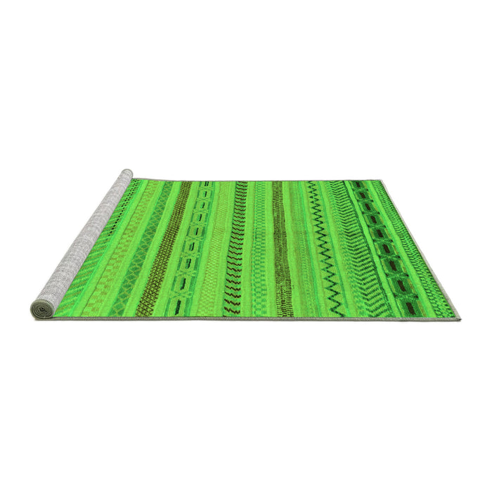 Sideview of Machine Washable Abstract Green Modern Area Rugs, wshabs2264grn