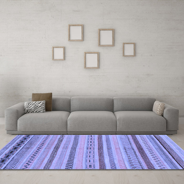 Machine Washable Abstract Blue Modern Rug in a Living Room, wshabs2264blu