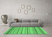 Machine Washable Abstract Emerald Green Modern Area Rugs in a Living Room,, wshabs2264emgrn