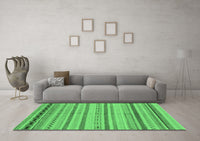 Machine Washable Abstract Emerald Green Modern Rug, wshabs2264emgrn