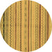 Round Abstract Brown Modern Rug, abs2264brn