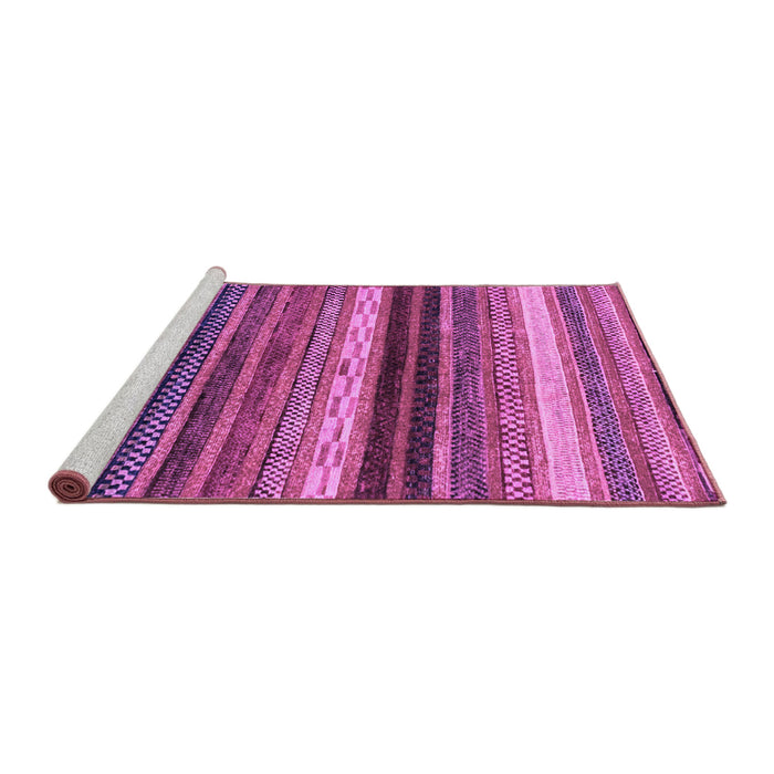 Sideview of Machine Washable Abstract Purple Modern Area Rugs, wshabs2265pur